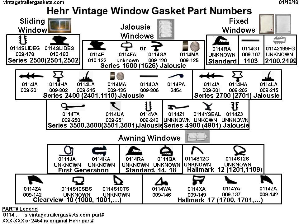 Vintage Hehr Window Gaskets and Seals Vintage Hehr Window Gaskets and Seals